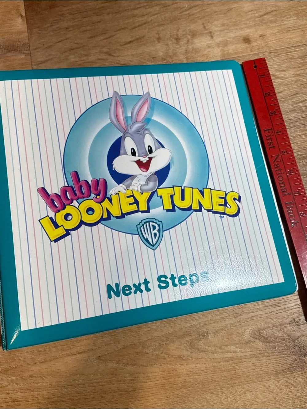 Looney Tunes 3 Ring Zipper Binder 1998 Toon Bugs Bunny Baby Pictures Safe Keep